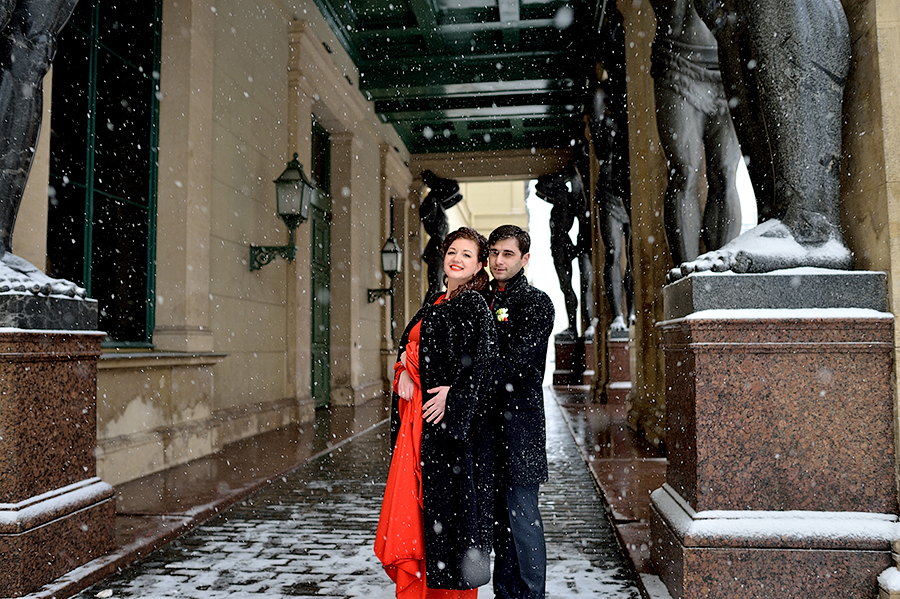 Свадьба зимой в Петербурге.